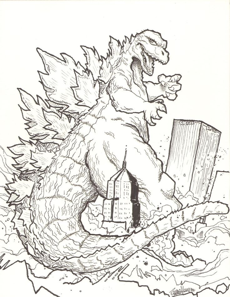 Recreational break 10 Godzilla coloring pages and pictures - Print