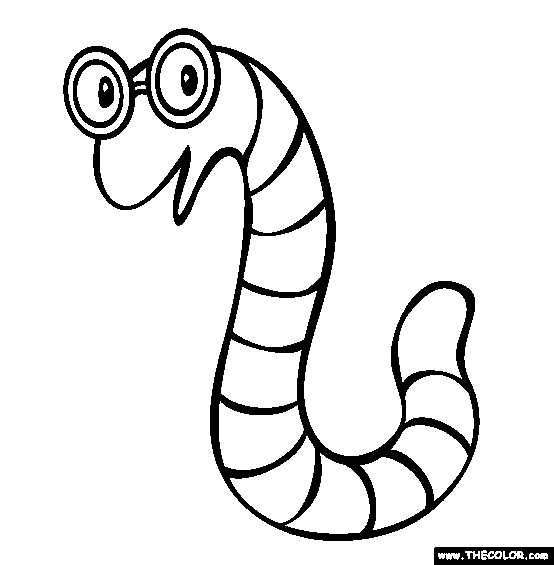 9 coloring pages of worm Print Color Craft