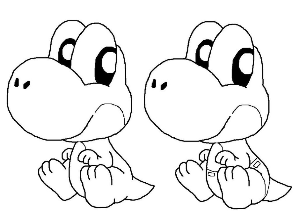 Simple Baby Yoshi Coloring Pages for Adult