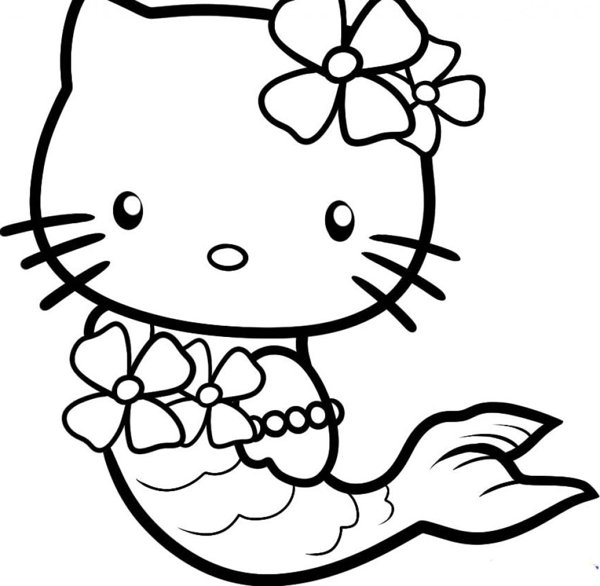 Japanese white cat 15 Printable hello kitty coloring pages Print