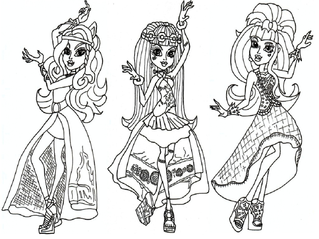 monster high coloring pages for kids printable coloring pages
