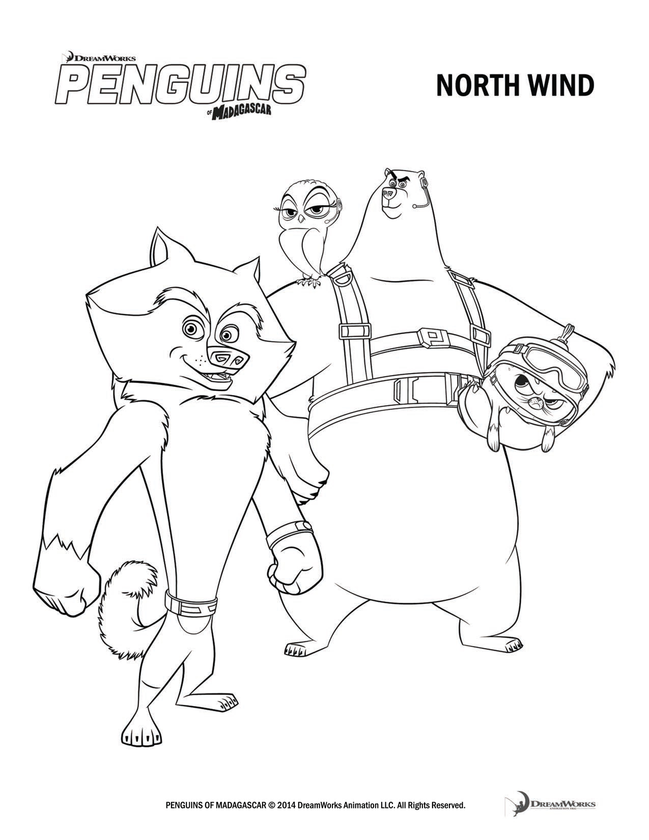 madagascar penguins coloring pages - photo #8