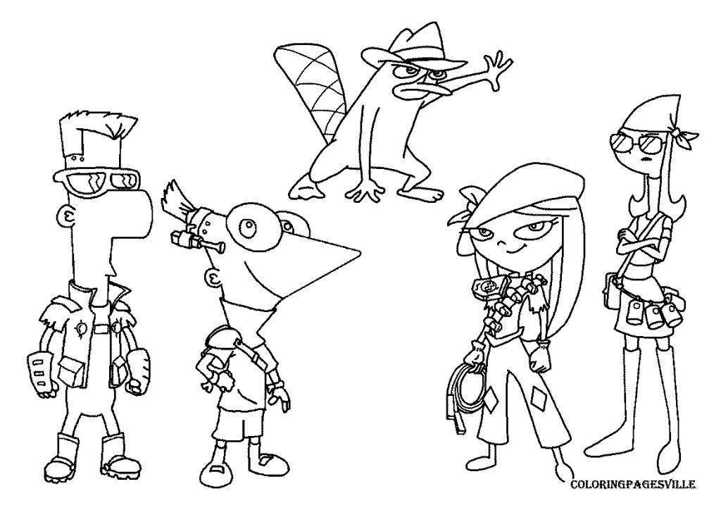 14 Printable Phineas and Ferb coloring pages to print and color - Print