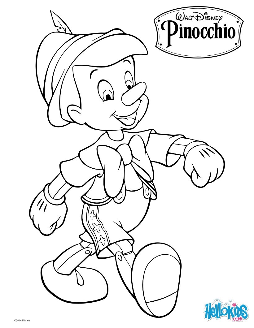 Carved out of wood 15 Pinocchio coloring pages and pictures - Print