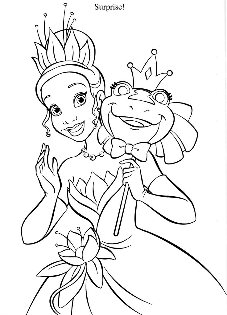 12 coloring pages of princess tiana - Print Color Craft