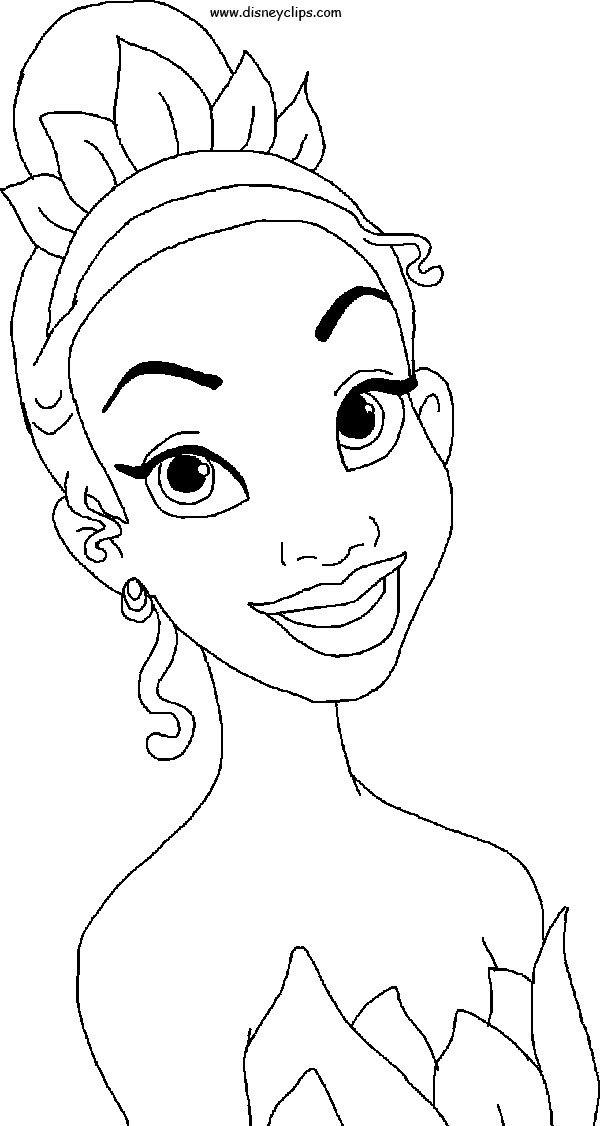 12 coloring pages of princess tiana  Print Color Craft