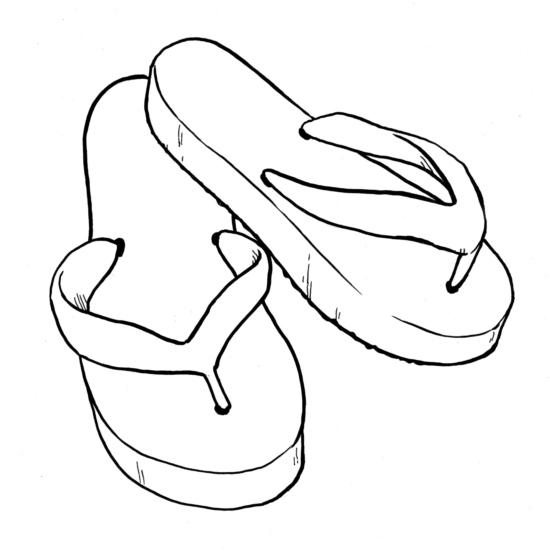 12 coloring pages of flip flop Print Color Craft
