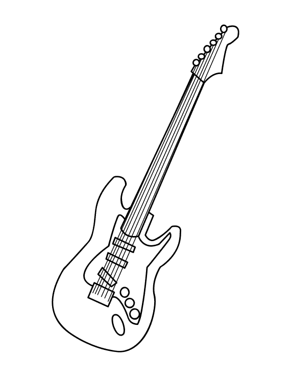 11 guitar coloring pages for kids - Print Color Craft