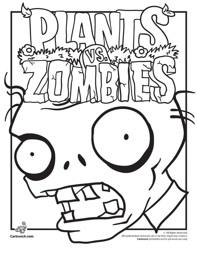 15 coloring pages of plants vs zombies Print Color Craft