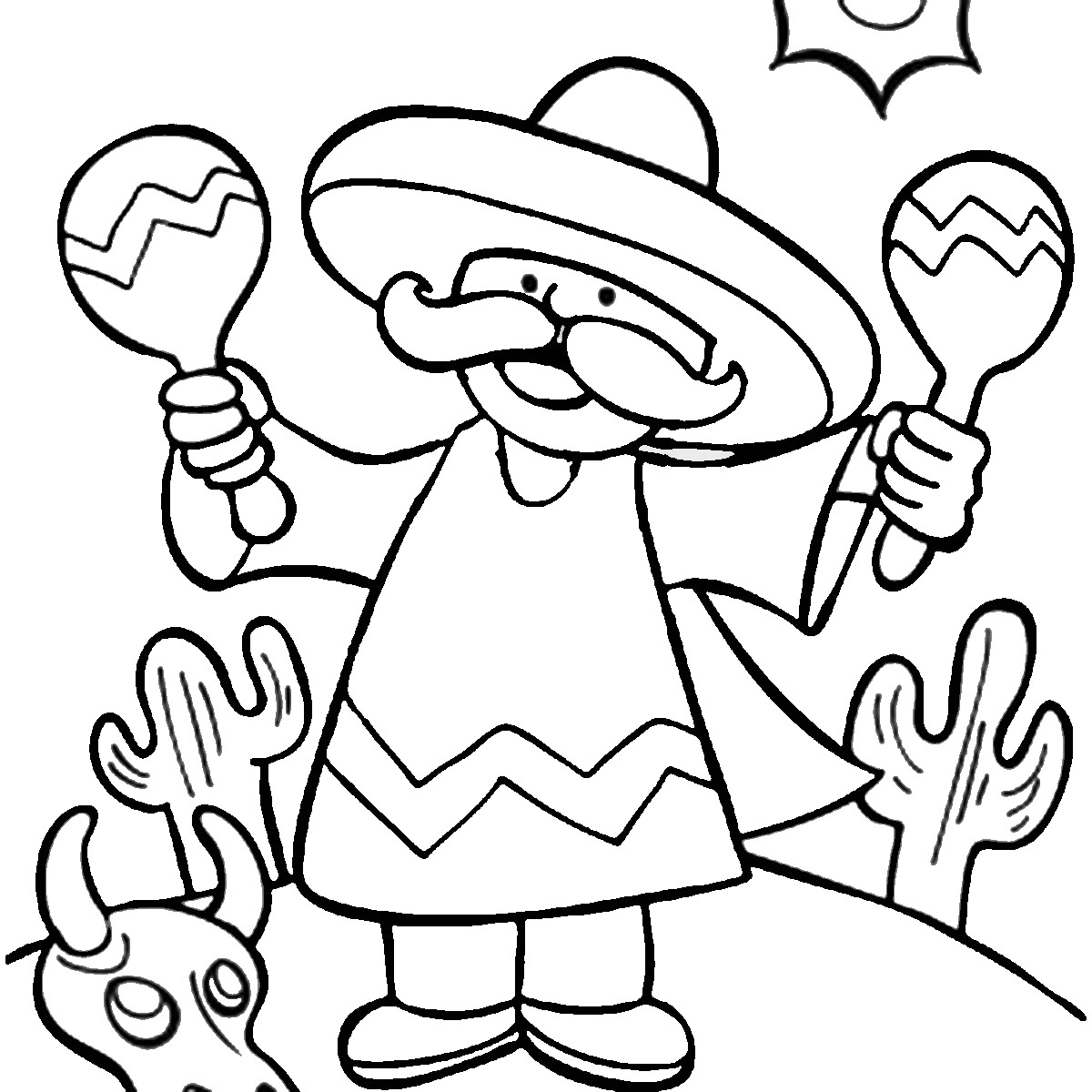 cactus and sombrero coloring pages - photo #18