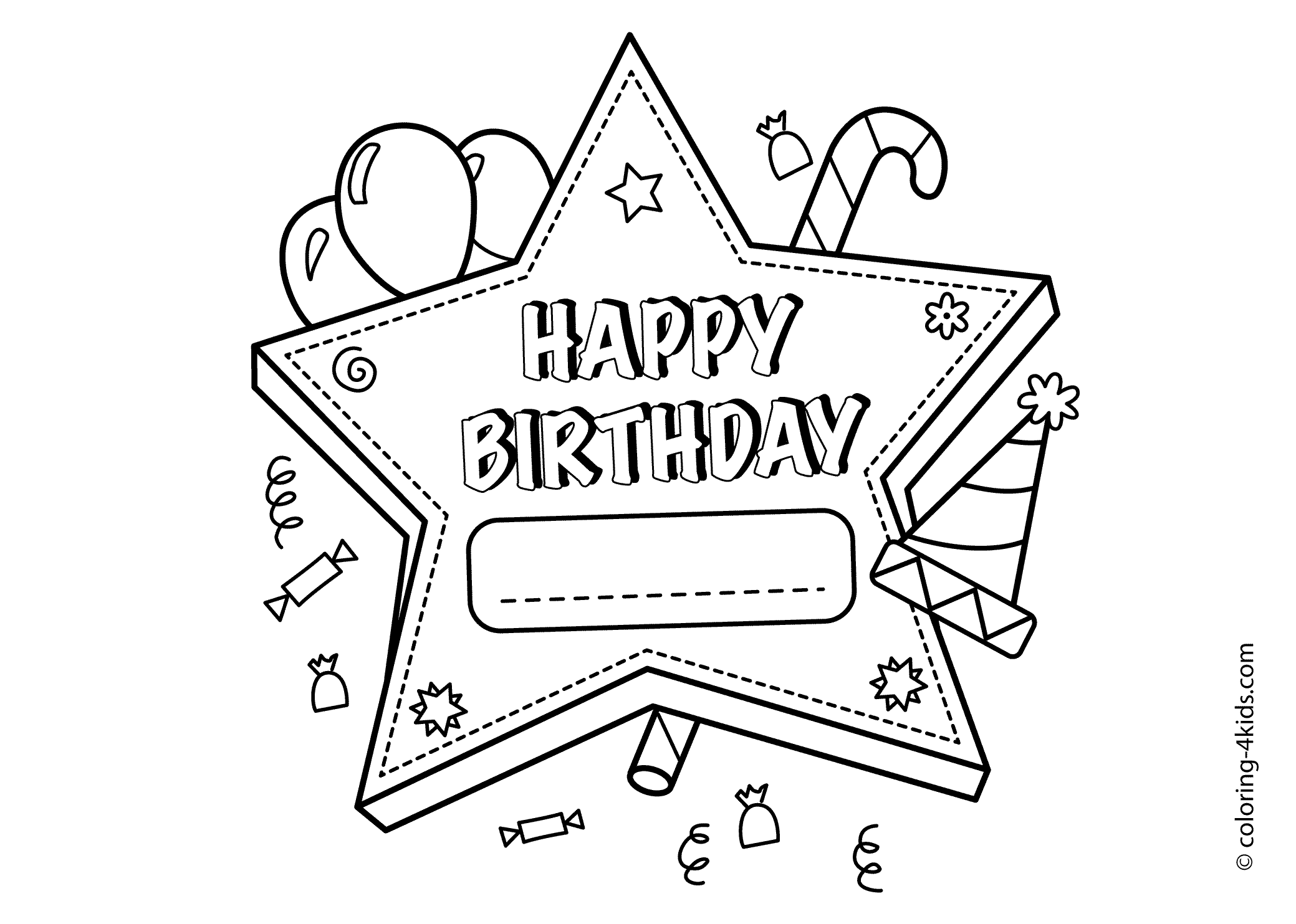 Free Printable Happy Birthday Coloring Pages For Adults