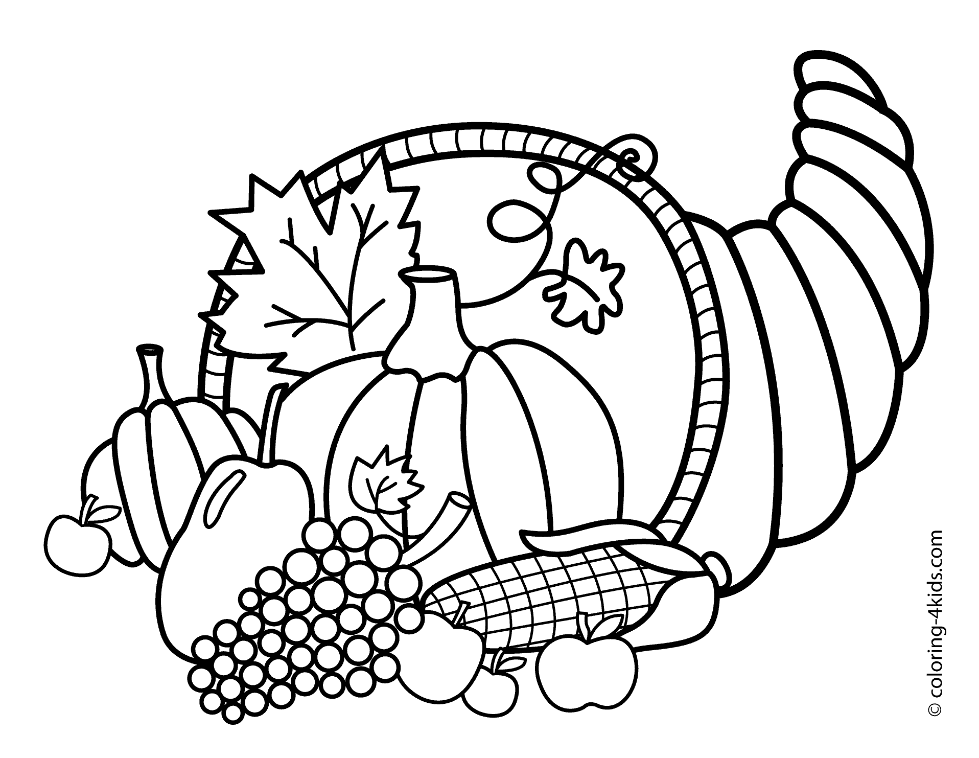 images printable coloring pages for thanksgiving - photo #12