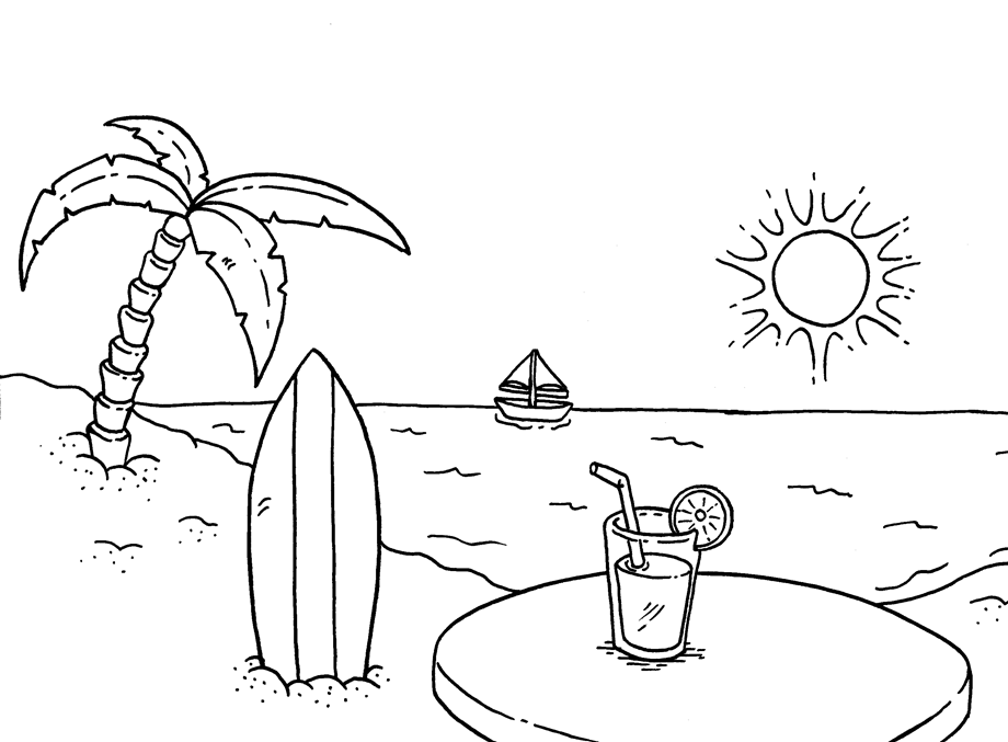 ocean beach coloring pages - photo #23