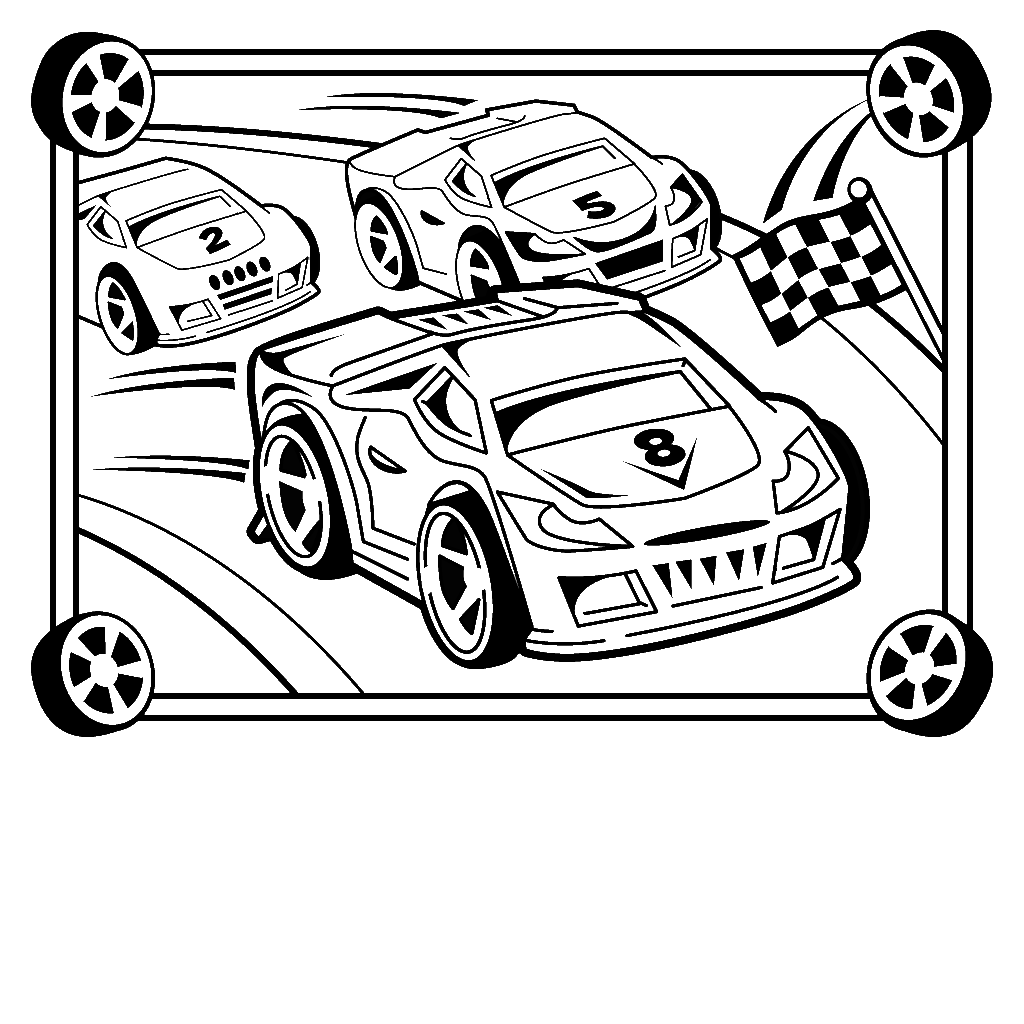 45 Race car coloring pages and crafts cakes for kids Print Color Craft