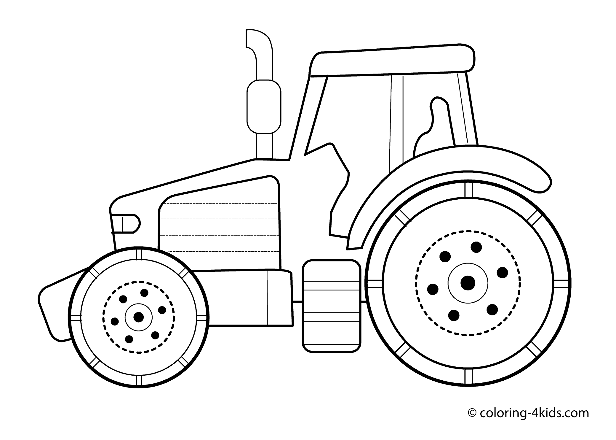 14 tractor coloring page Print Color Craft