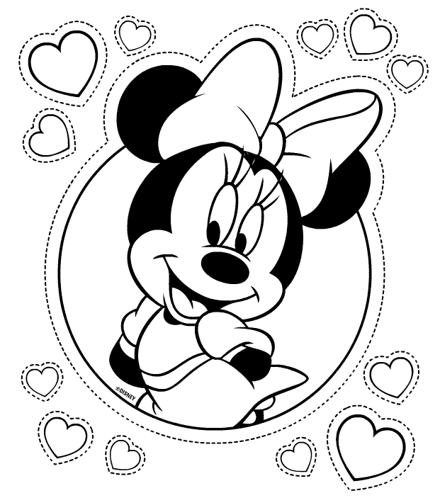 The girl 14 Minnie mouse coloring pages - Print Color Craft