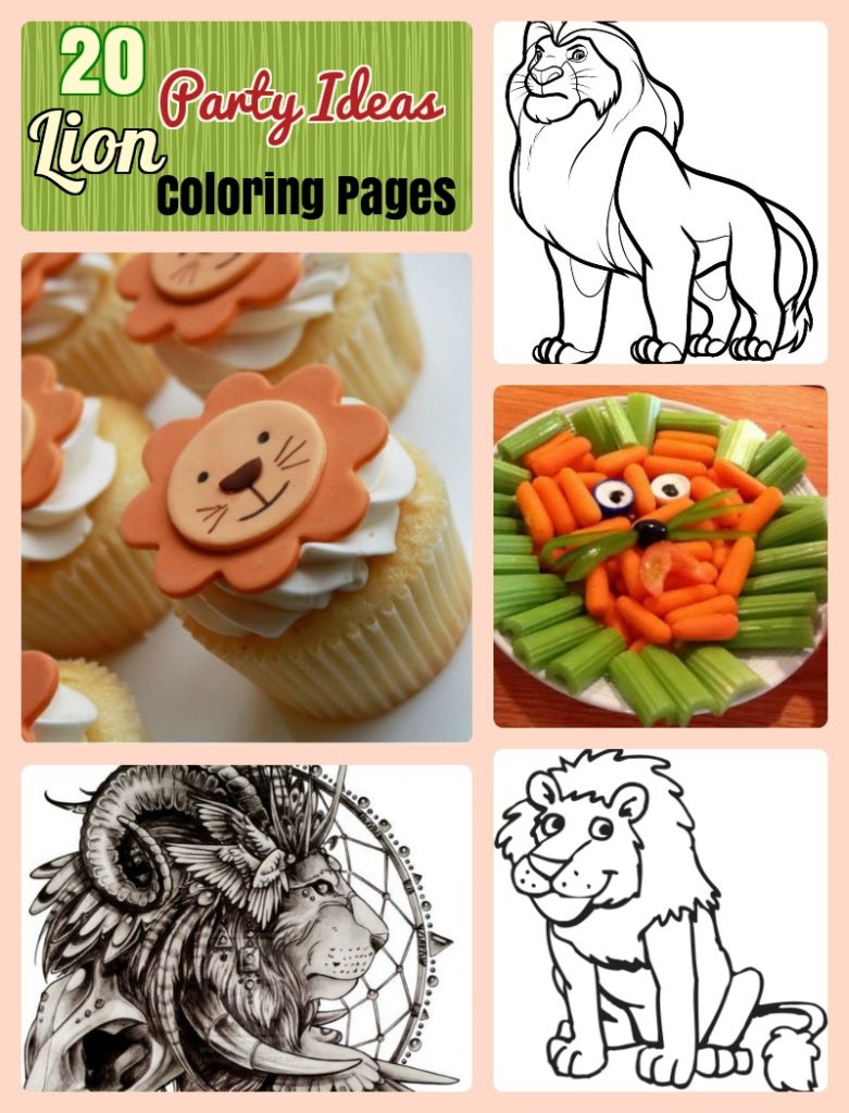 Lion Coloring pages and birthday party ideas