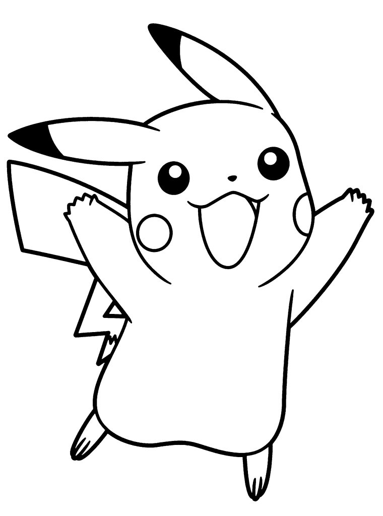 Pokemon thunderbolt attack 10 Pikachu coloring pages - Print Color Craft