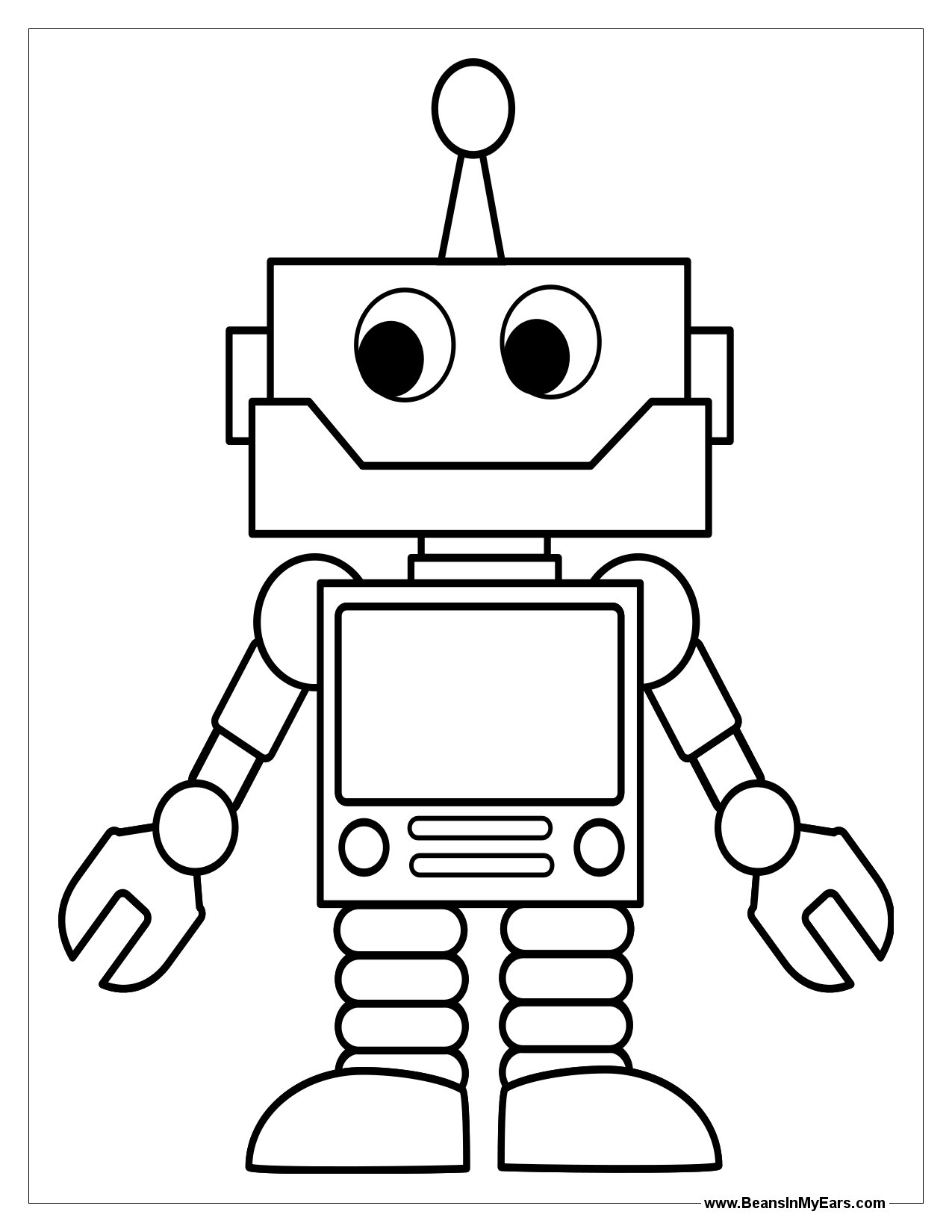 coloring robots robot craft tag