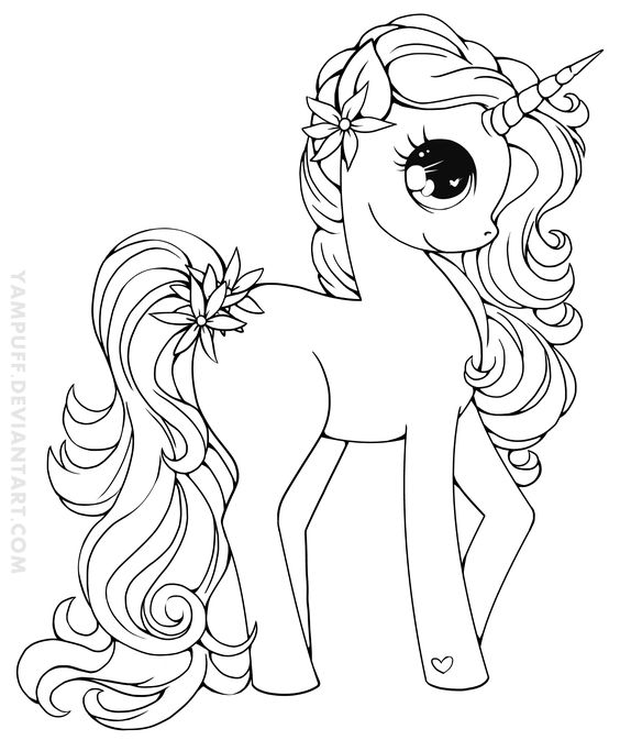 48 Adorable Unicorn Coloring Pages for Girls and Adults: Print and Color