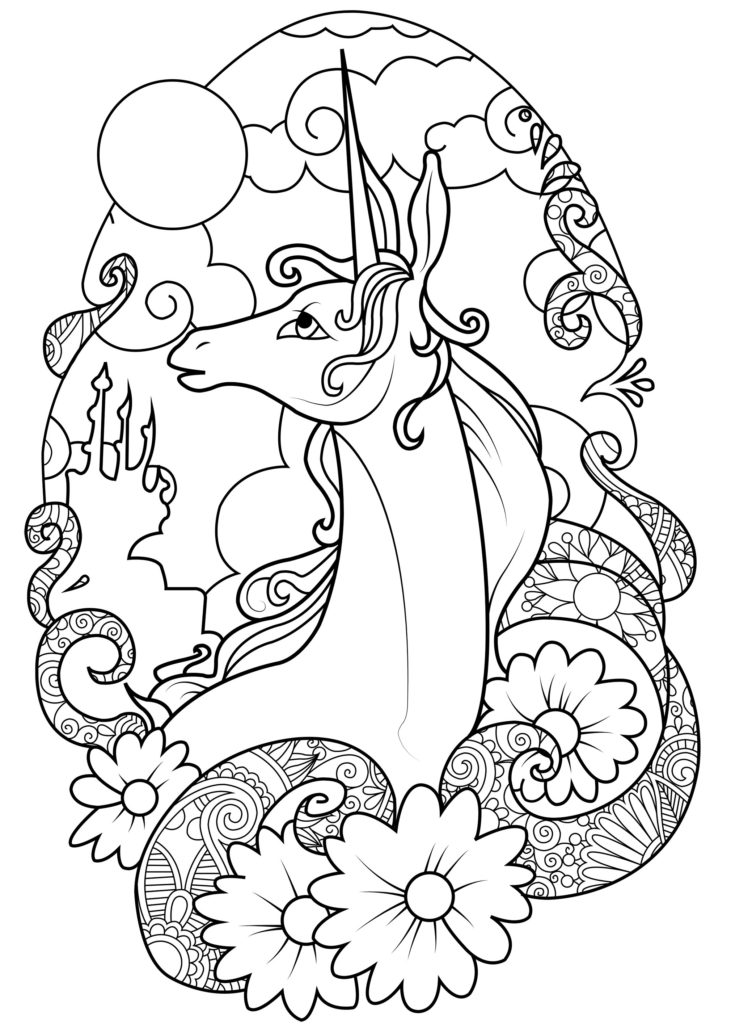 Mermaid Unicorn Coloring Pages For Adults - Coloring and ...