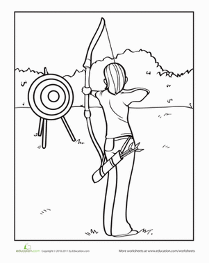 printable pictures of archery page,printable,coloring pages