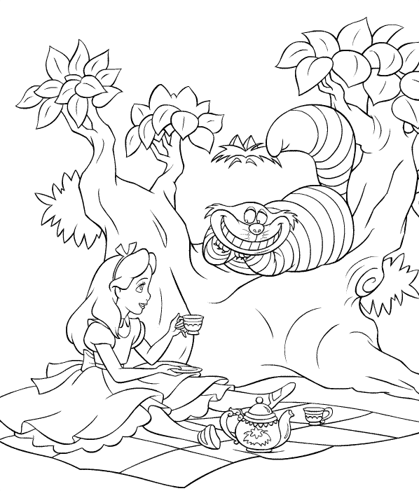 coloring pictures alice-in-wonderland,printable,coloring pages