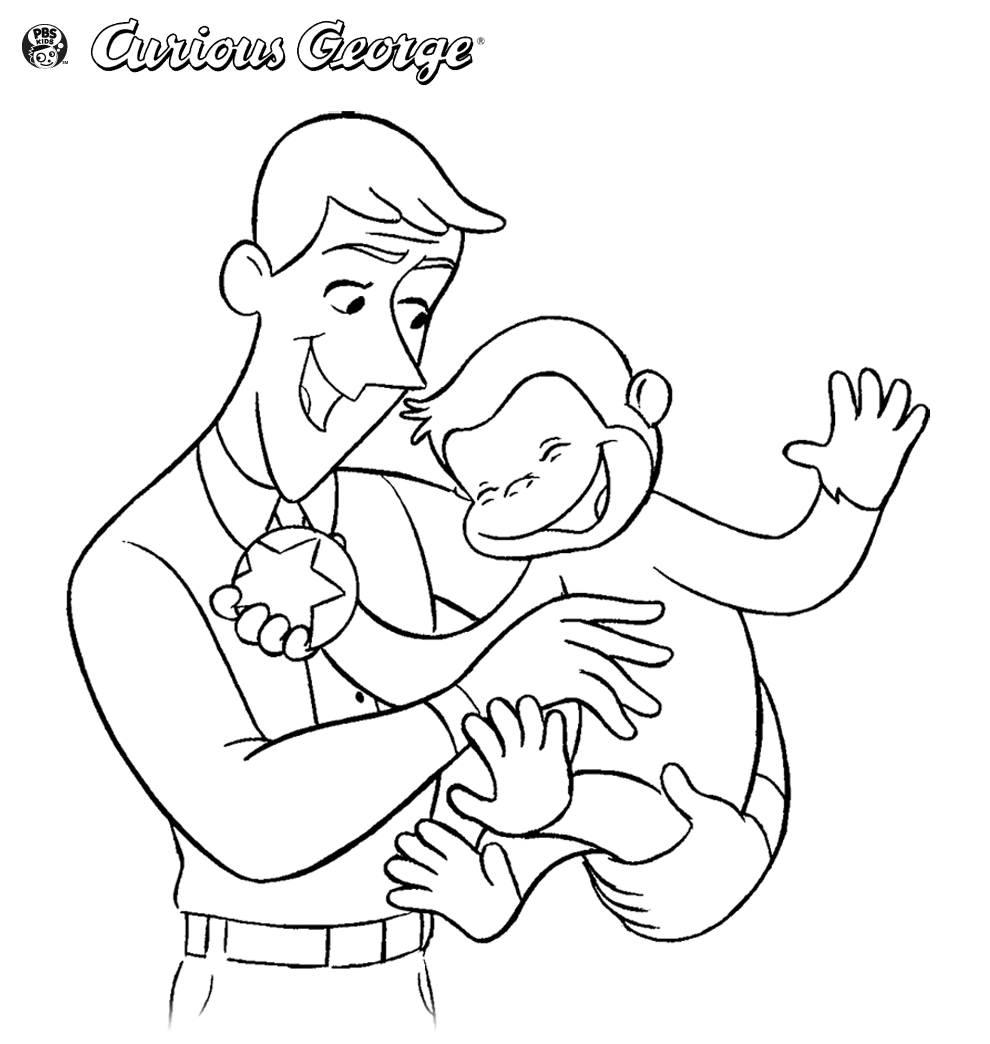 curious-george coloring page,printable,coloring pages