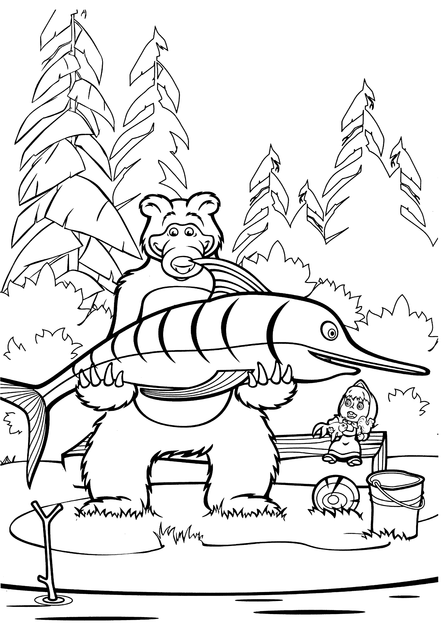 coloring pictures masha-and-the-bear,printable,coloring pages