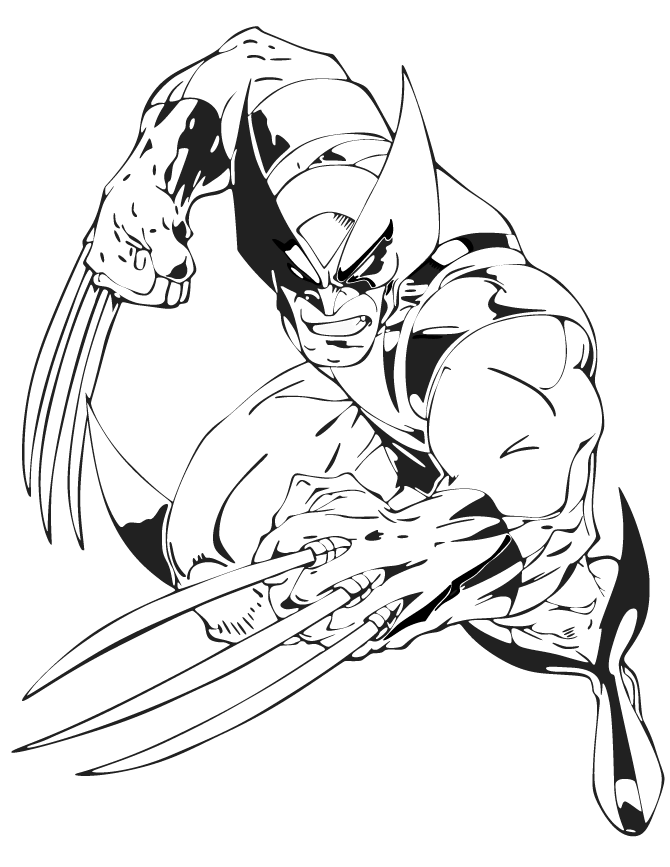15 wolverine coloring pages for kids - sharp claws x-men - Print Color