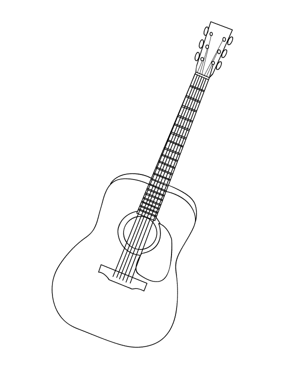 11 guitar coloring pages for kids - Print Color Craft