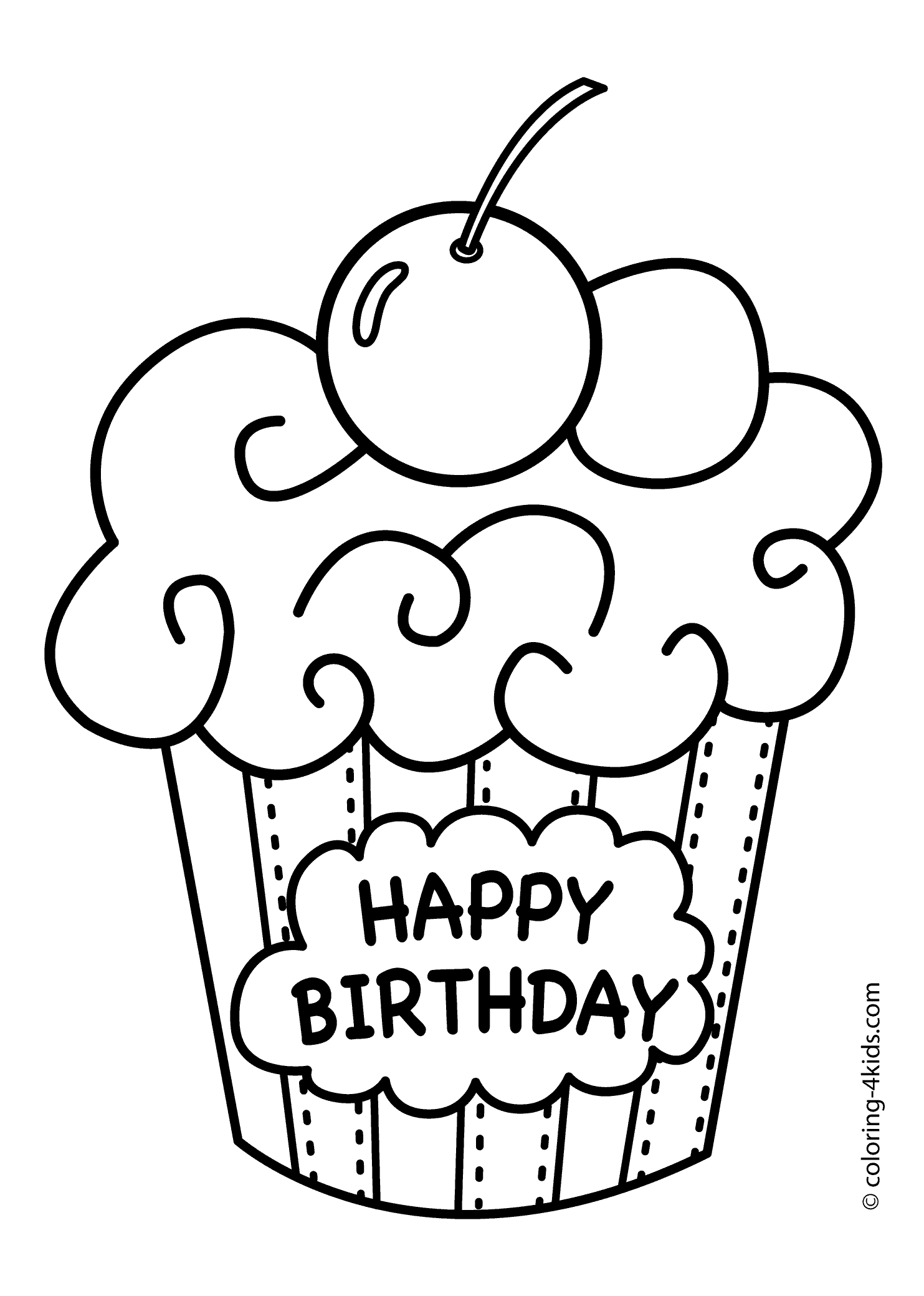 Free Happy Birthday Colouring Pictures