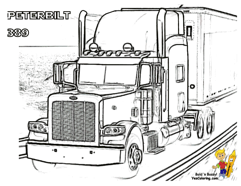 semi-truck-free coloring page to print,printable,coloring pages