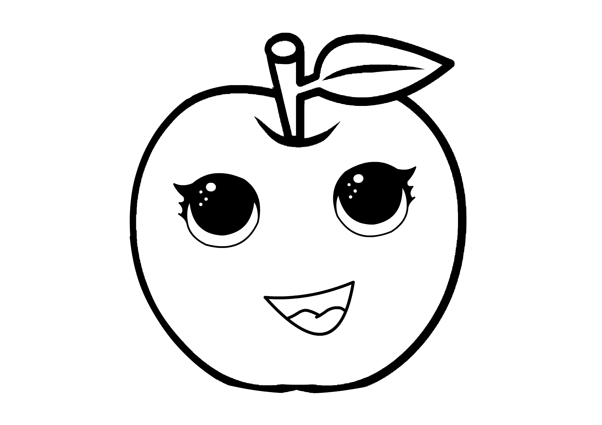 Download Printable Apple Coloring Pages: Easy Fruits PDFs - Print ...