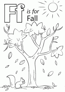F for Fall Easy Fall Coloring Pages for Toddlers