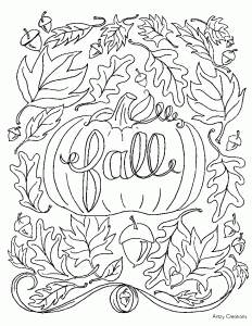 Fall Vegetables Nuts and Leaves Coloring Pages for Adults