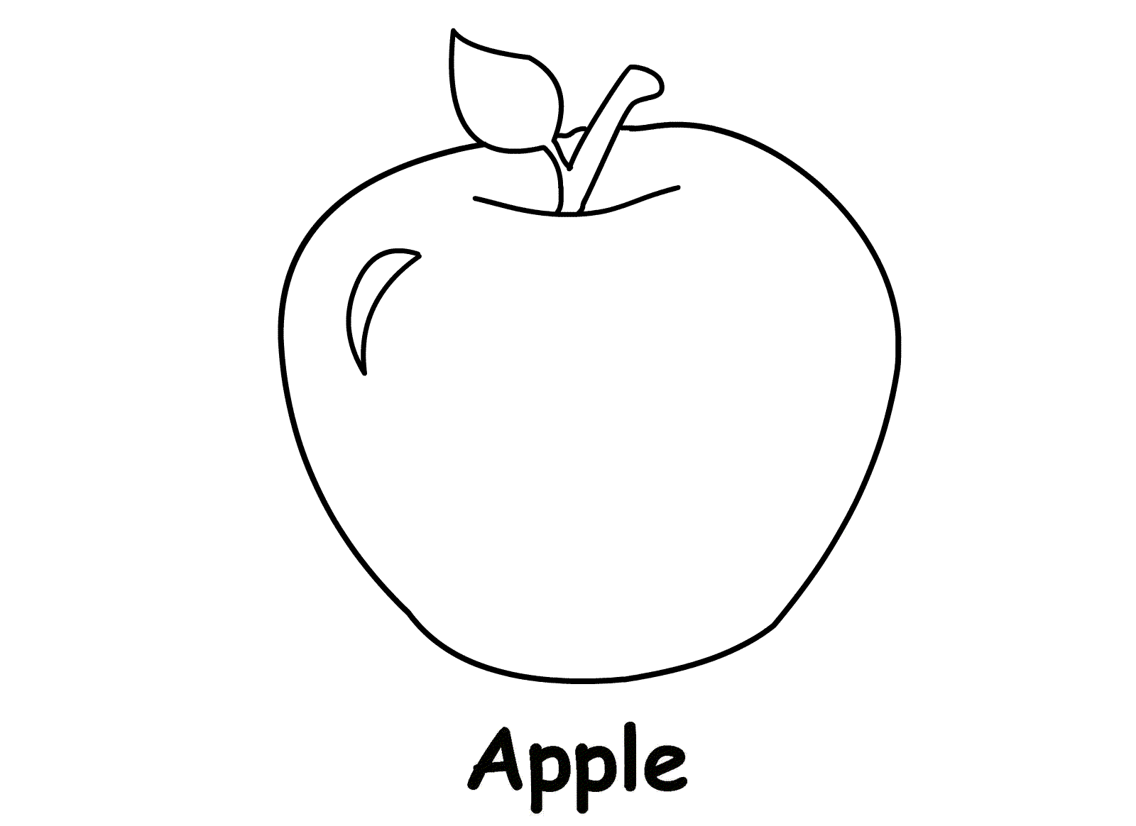 Printable Apple Coloring Pages: Easy Fruits PDFs - Print Color Craft