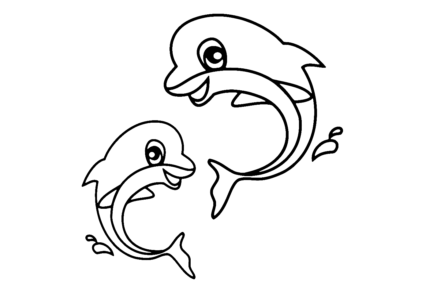 Baby Dolphin Coloring Pages for Toddlers