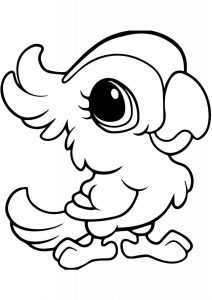 Cute Baby Parrot Coloring Pages for Kids Lovely Eyes