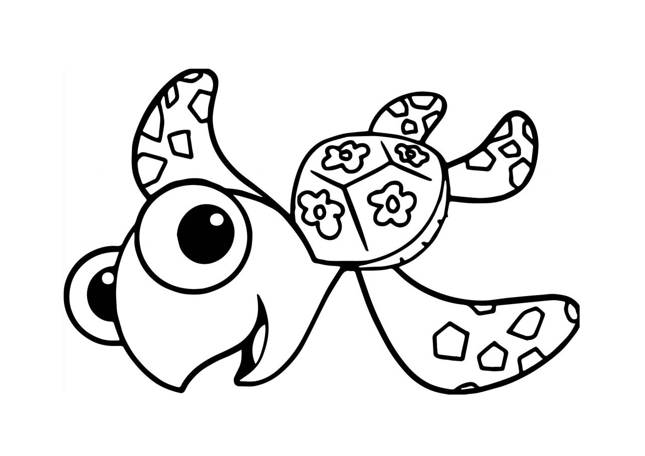 Cute Baby Turtle Underwater and Ocean Coloring Pages for Toddlers