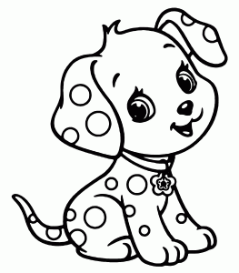 Cute Little Dalmatian Puppy Printable Coloring Page