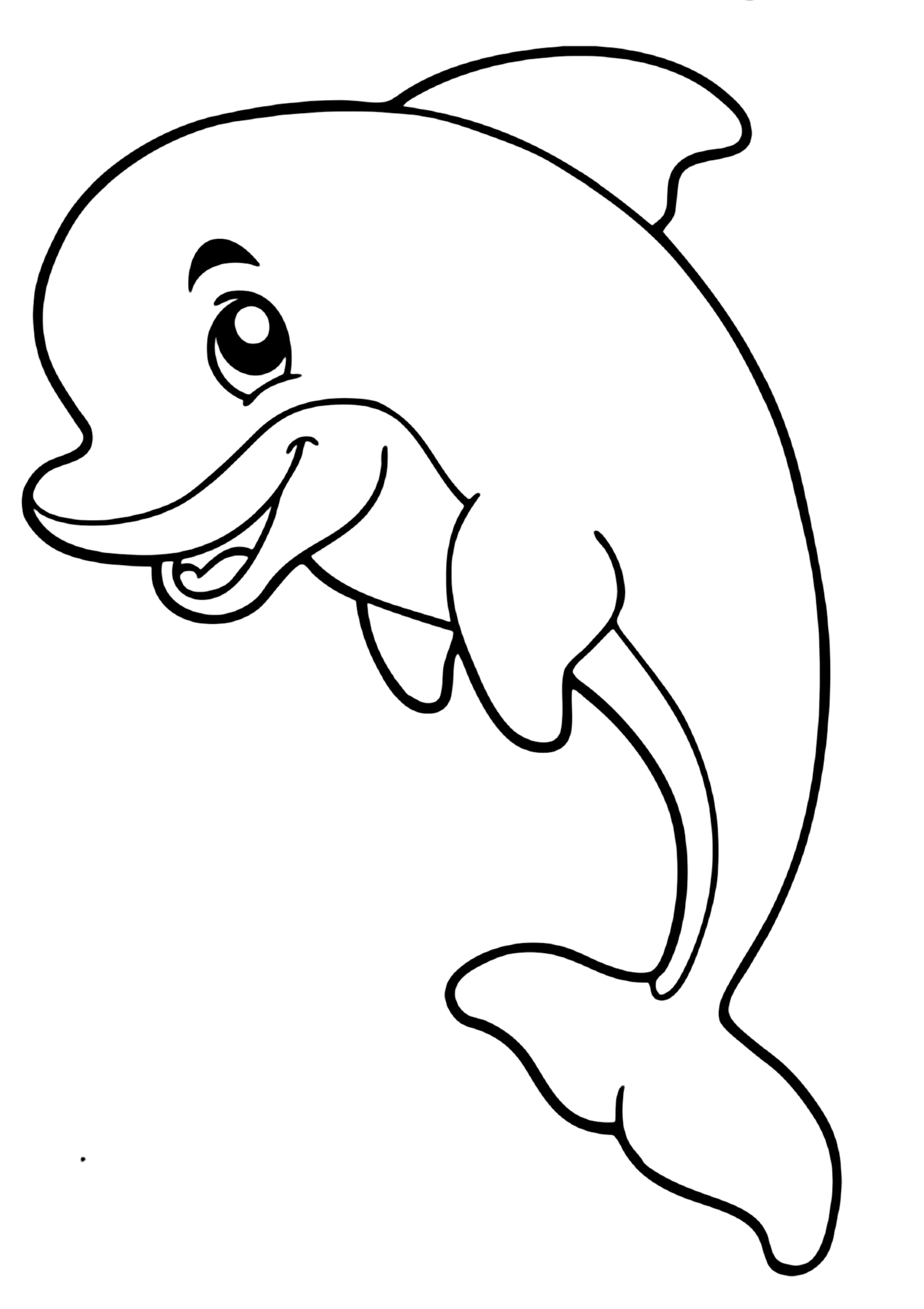 Easy and Cute Dolphin Coloring Pages