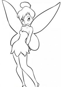 Easy to Draw and Color Disney Fairy Tinkerbell Coloring Pages