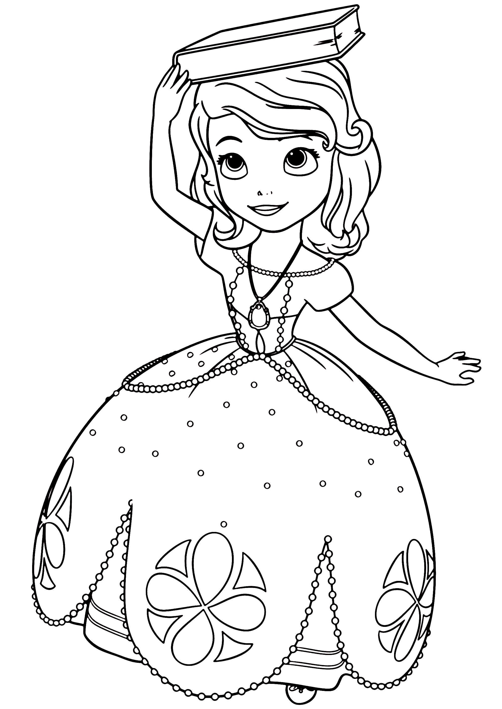 Funny Looking Sofia the First Cute and Lovely Princess Coloring Page for Girls