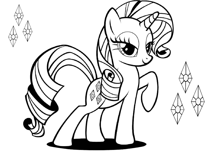 Generosity Pony with Cutie Mark Rarity Coloring Pages My Little Pony