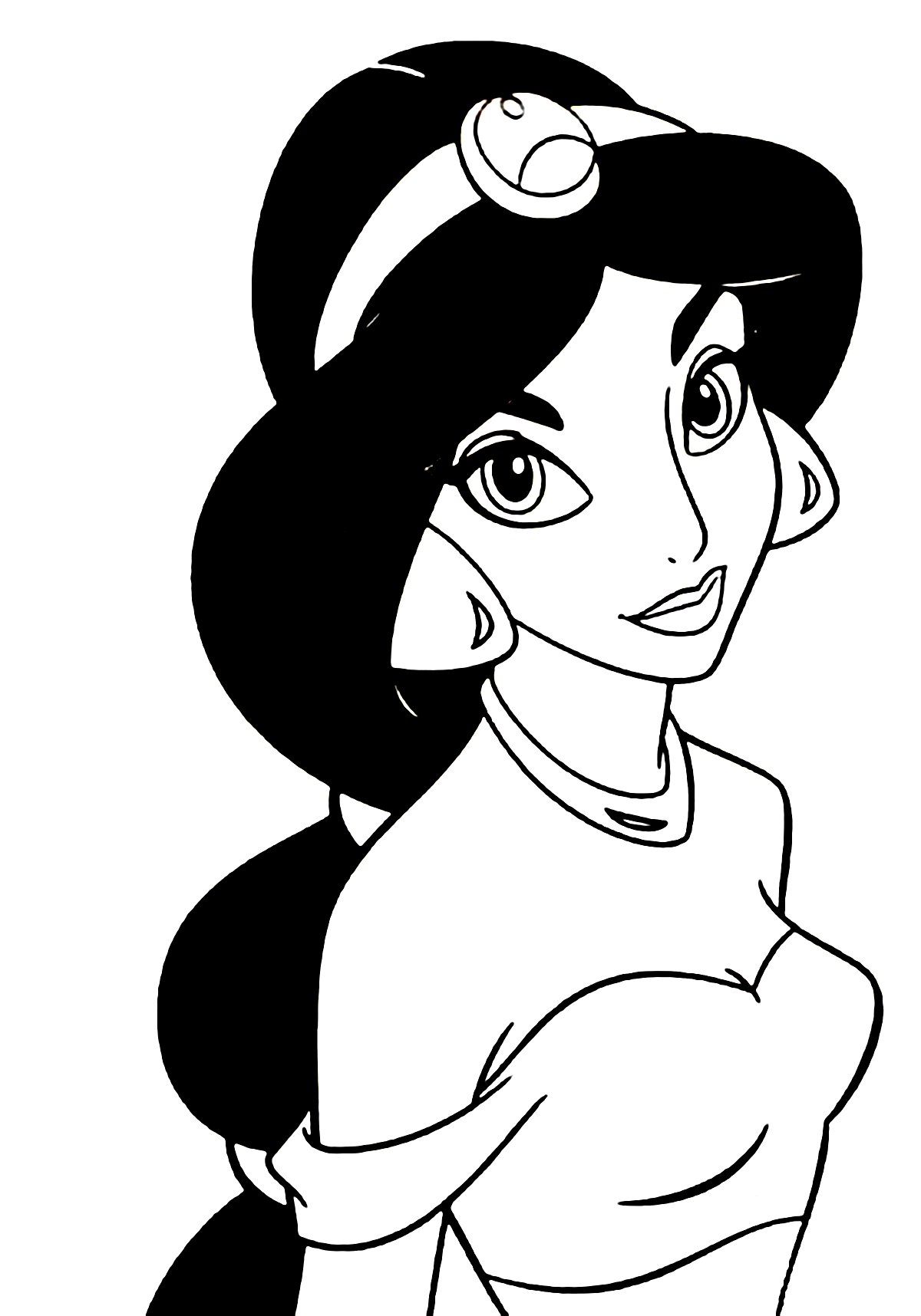 Gorgeous Princess Jasmine Coloring Page