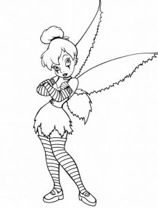 Gothic Looking Tinkerbell Fairy Coloring Pages