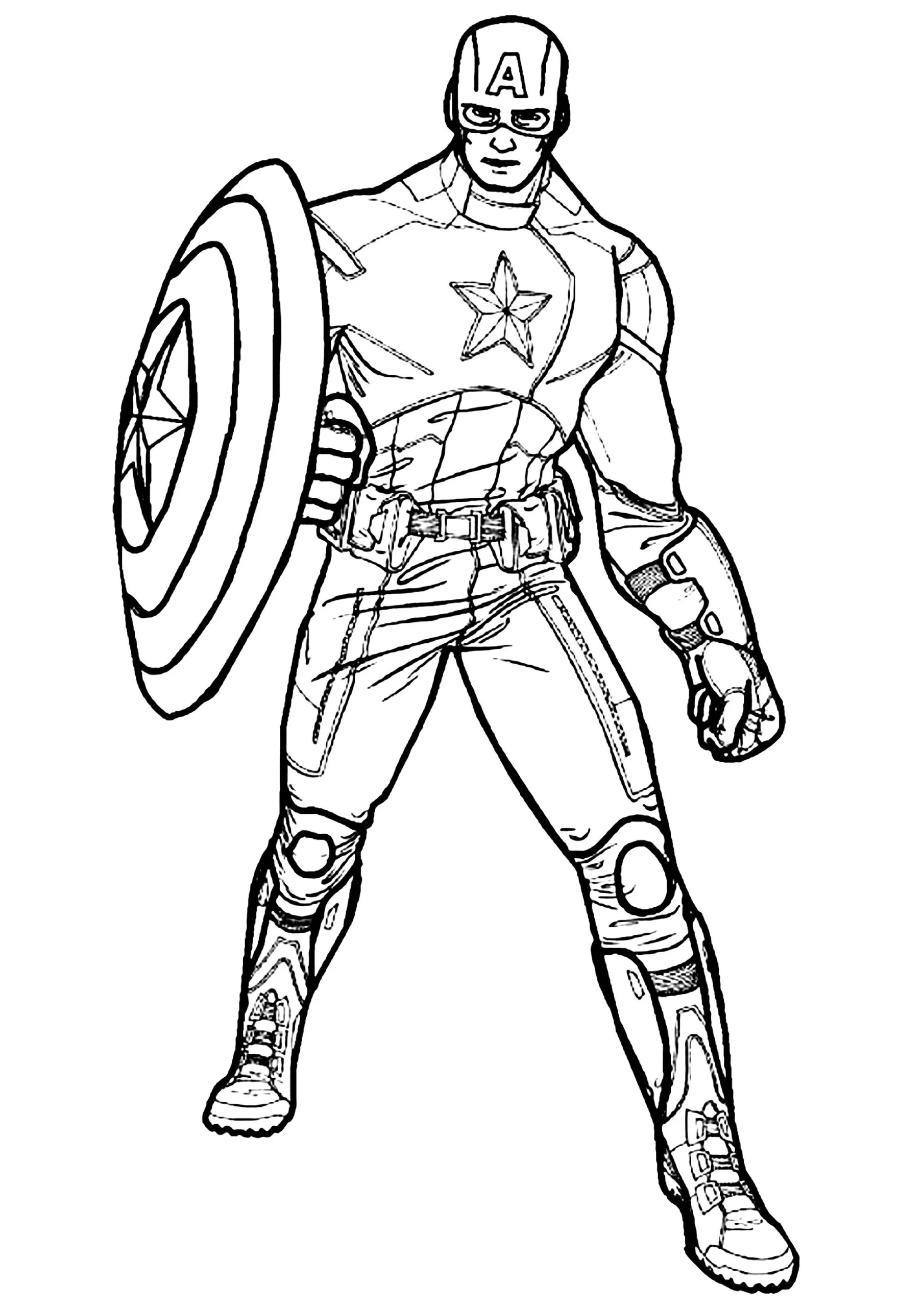 Marvel Captian America Coloring Page