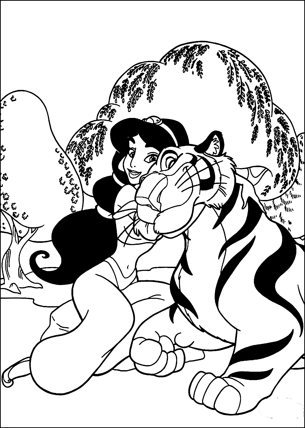 Aladdin & Jasmine Coloring Pages: Magical Moments » Print Color Craft