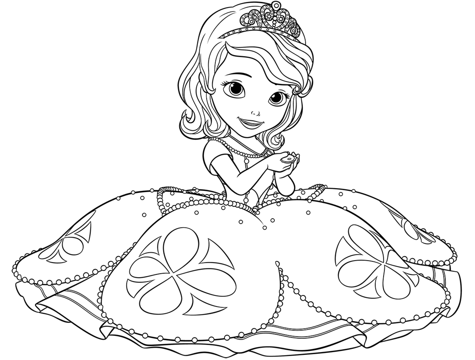 Sofias Purple Gown and Amulet Printable Coloring Page